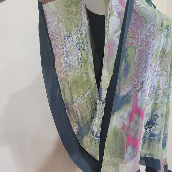 ABS by Allen Swartz Multi Color Tunic Dress Blouse Sz M Lined One Shoulder NWT - Picture 12 of 13